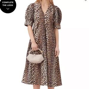 Ganni Animal Print Midi Dress